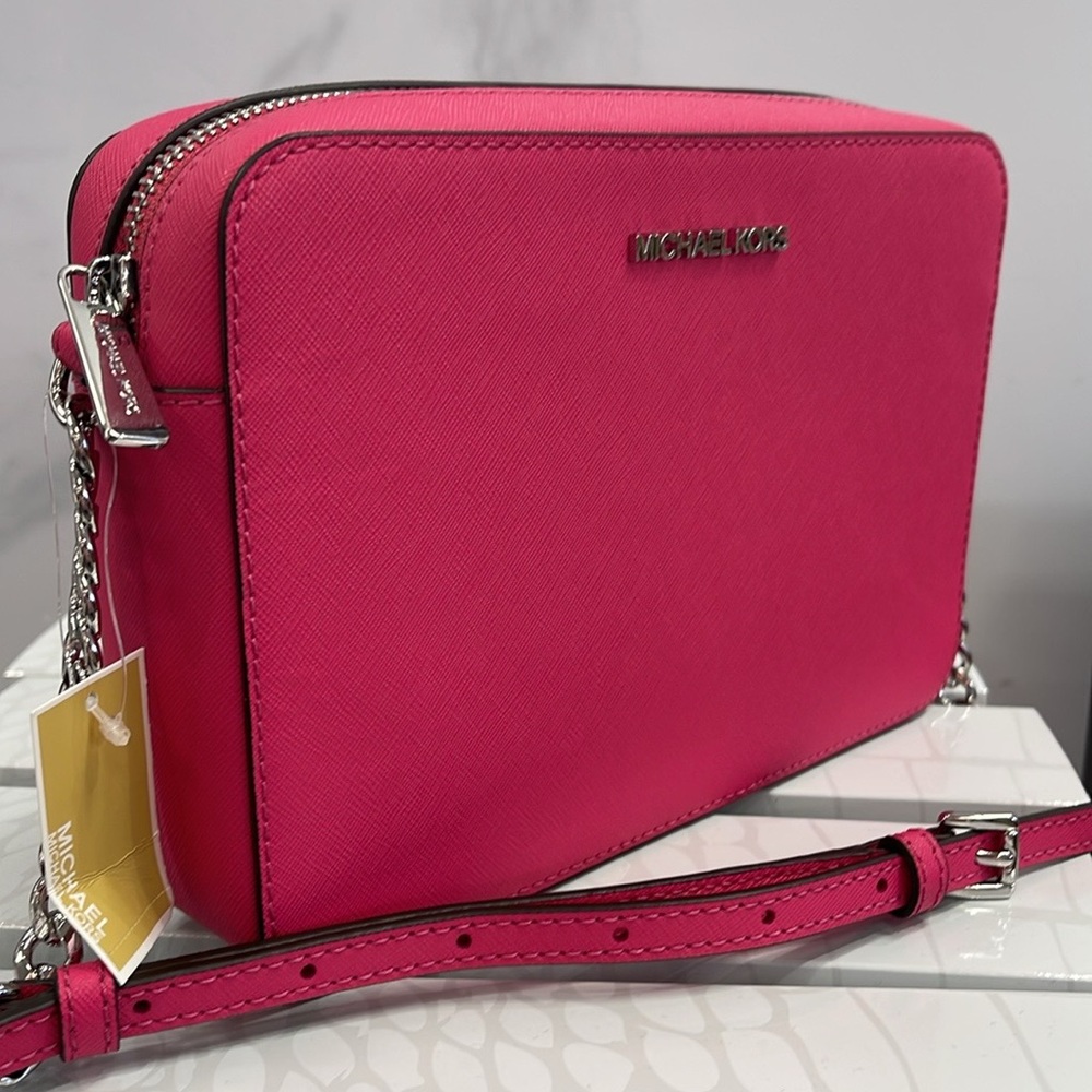 Michael Kors Jet Set Large Saffiano Leather EW Crossbody Bag 
Dragonfrui NWT - Picture 4 of 16